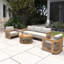 Ensemble de conversation de patio pour 5 personnes avec coussins Acacia