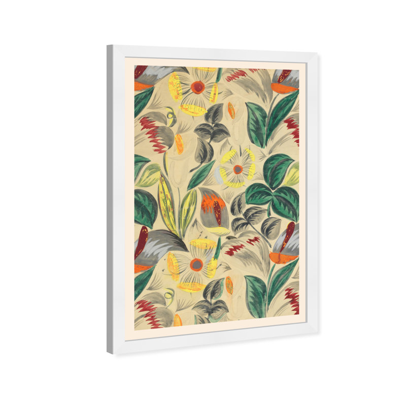 " Textile 1913 Pattern " by Oliver Gal Painting Print, 32" H x 32" W x 0.5" D, White Framed