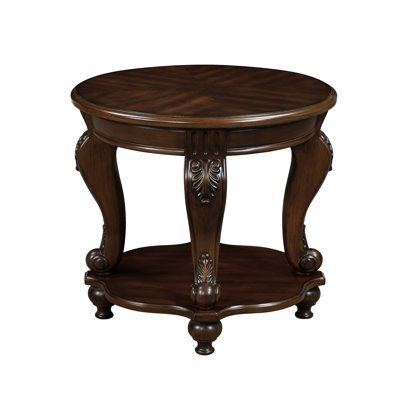 Coffee Table For Living Room: Antique Design, Solid Wood Construction. Easy To Assemble. Heat- Veneer. Cherry Colour. Ideal Smaller Spaces. Safe Round