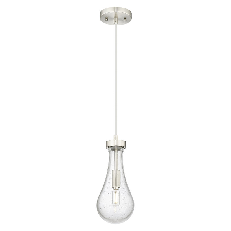 Luminaire suspendu à 1 lumière Owego, Nickel satiné, Grainé, H 12,13 po x l 5,13 po x P 5,13 po