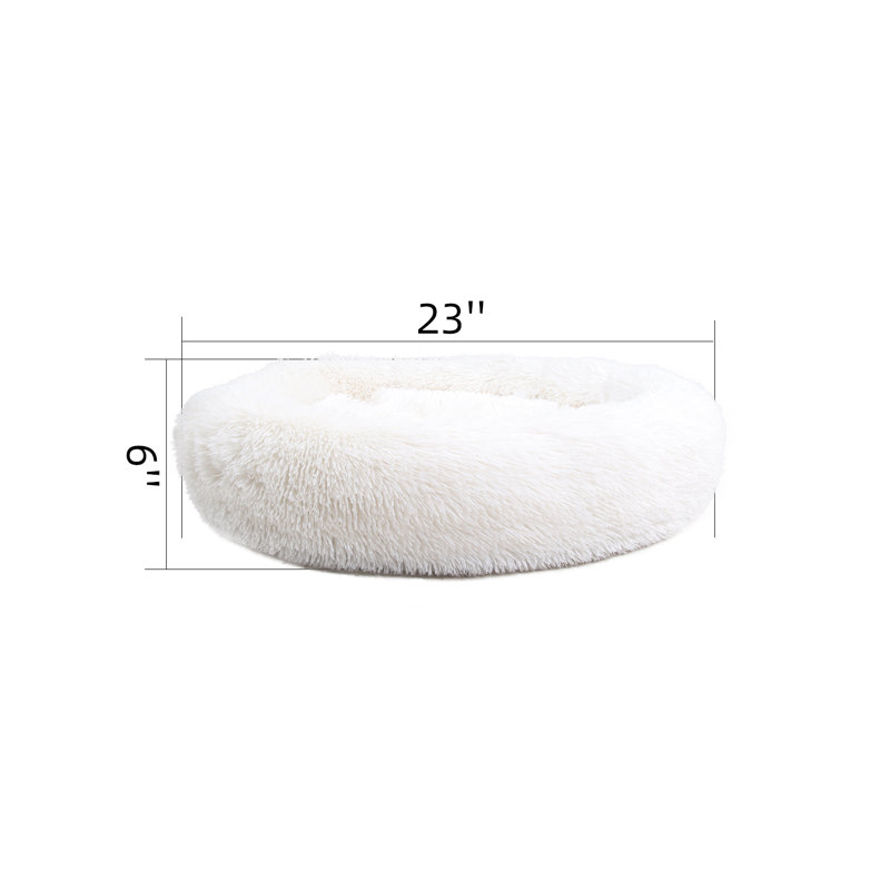 Tapis pour chien doux et rond, H 6 po x l 23 po x P 23 po, Blanc