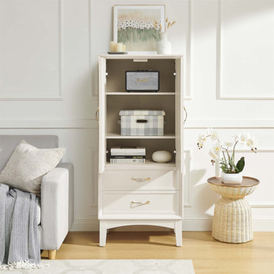 Armoire de cuisine moderne de 53,5 pouces de hauteur avec portes et tiroirs pour un rangement polyvalent et un design élégant