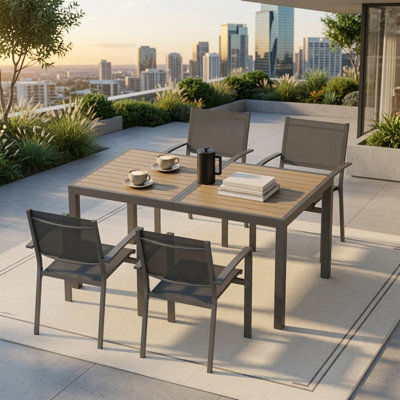 Table de patio d'extérieur en aluminium