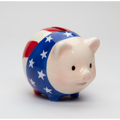 Patriotic Small Coin Bank - 4"H