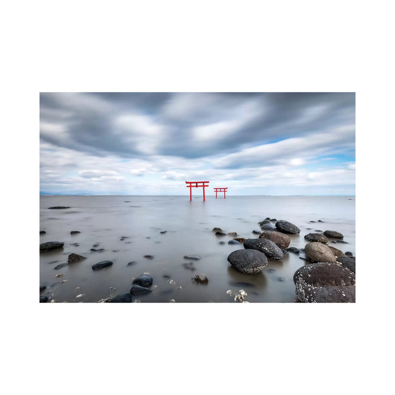 Torii Of The Oouo Shrine In The Araike Sea, Japan by Jan Becke - Wrapped Canvas Gallery-Wrapped Canvas Giclée