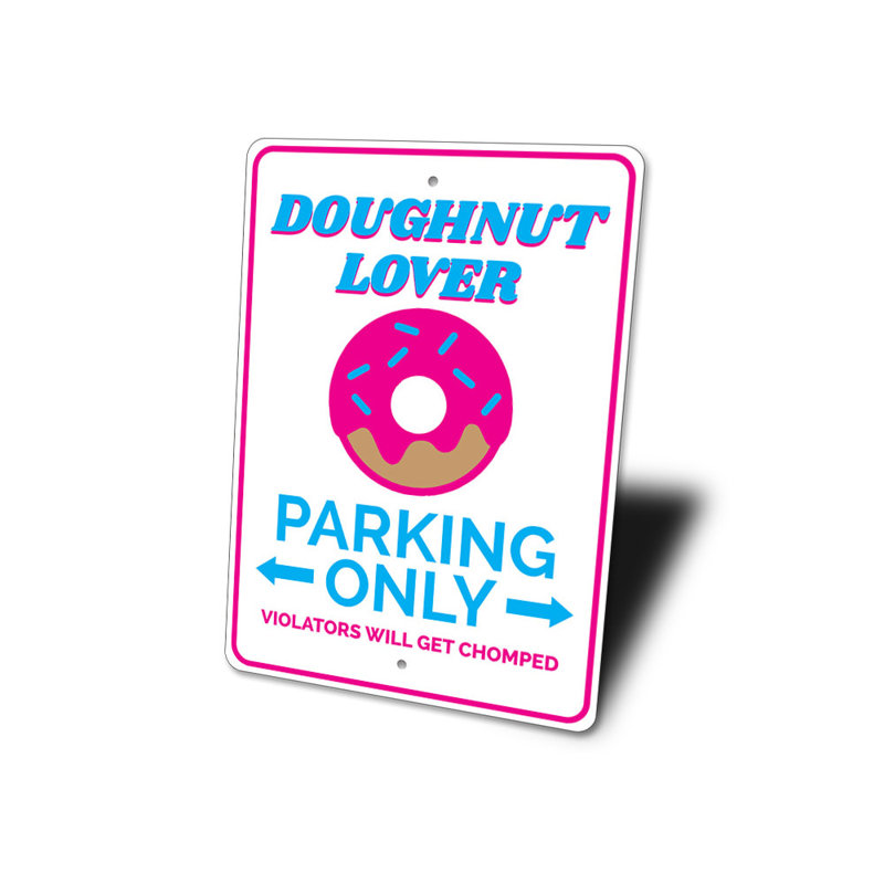 Enseigne en aluminium Donut Lover, H 18 po x l 12 po x P 0,06 po