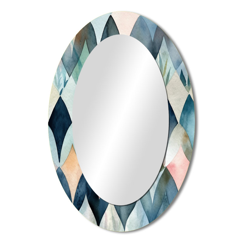 Miroir mural moderne bleu, 36 po x 24 po