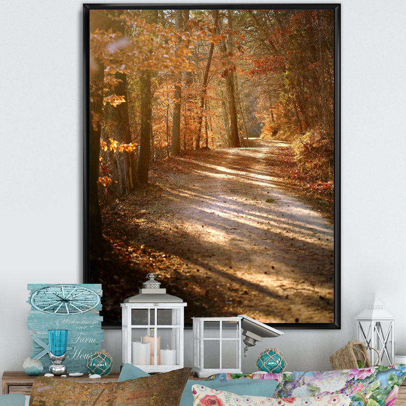 «Colorful Fall Leaves II», art mural traditionnel sur toile, H 20 po x l 12 po x P 1 po, Cadre flottant noir