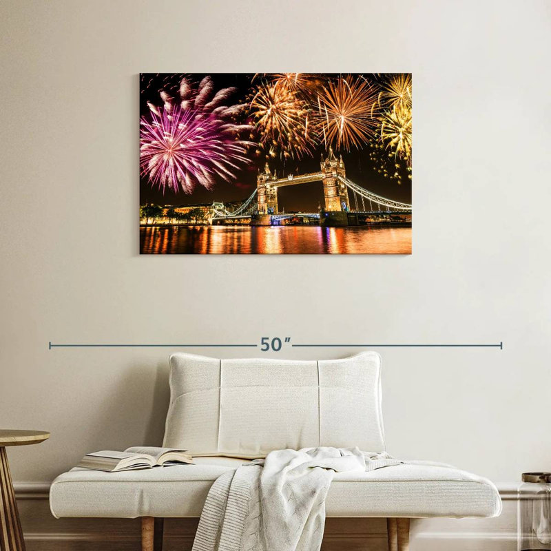 Kavia Fireworks Over Tower Bridge, 24" H x 36" W