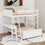 Lit double superposé au dessus d'un lit double avec bureau