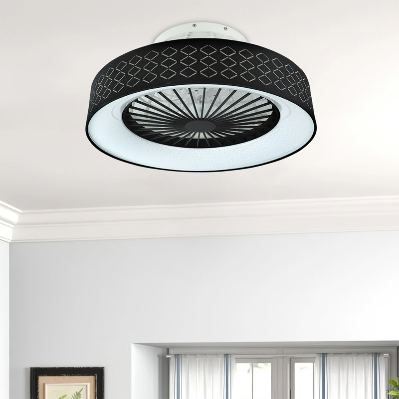 Machutte 18.5'' Ceiling Fan with LED Lights, Black/White