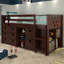 Abey Circles Twin Loft Bed with Storage and Bookcase-1891165602