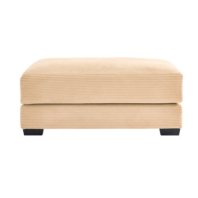 Canapé en velours côtelé couleur chameau, doté d'un piètement ergonomique en bois massif et mobile, idéal pour les intérieurs d'inspiration vietnamienne ou chinoise.