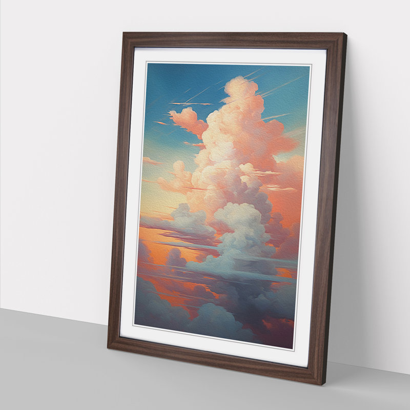 Single Picture Frame Print on Wood, Walnut Framed, 46cm H x 34cm W