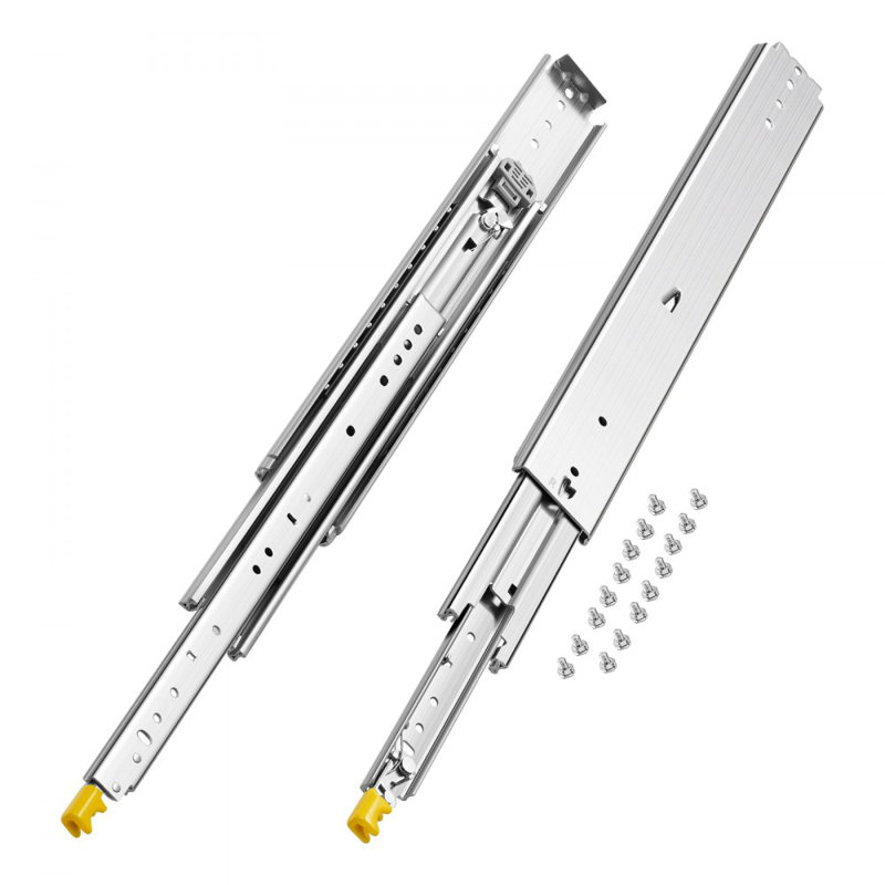 1 Pair Full Extension Drawer Slides 22 in, 500 lbs Load Capacity Locking Drawer Slides, Ball Bearing with Lock Side Mount Drawer Slide Rail