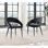 Chaises d'appoint de salle à manger rembourrées en velours de 19 po Farview 