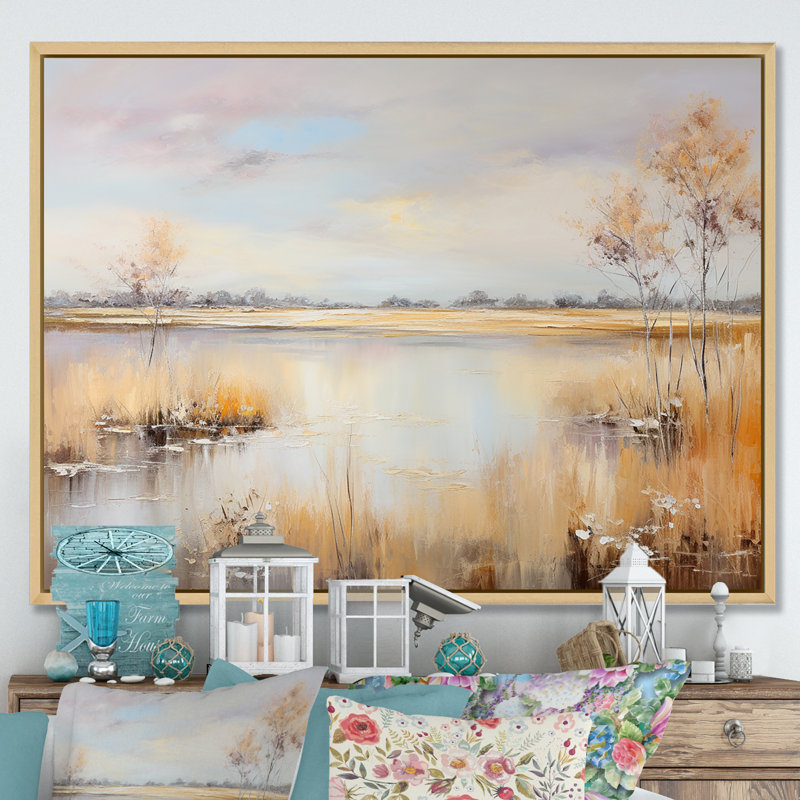 «Prairies Charm», impression sur toile, Cadre naturel flottant, H 16 po x l 32 po x P 1 po