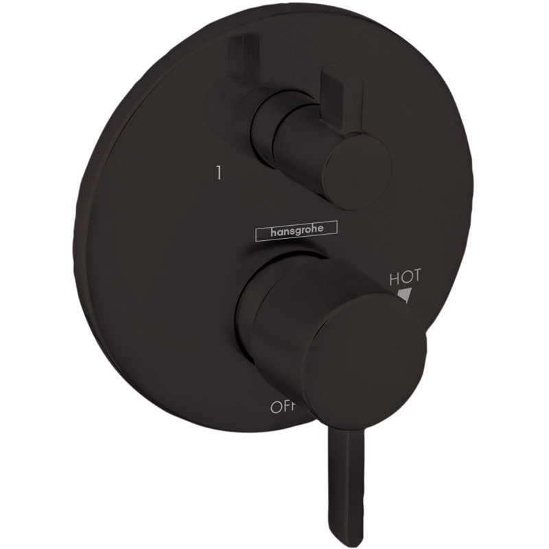 Ecostat HG S Pressure Balance Diverter Faucet Trim with Lever Handle, Matte Black