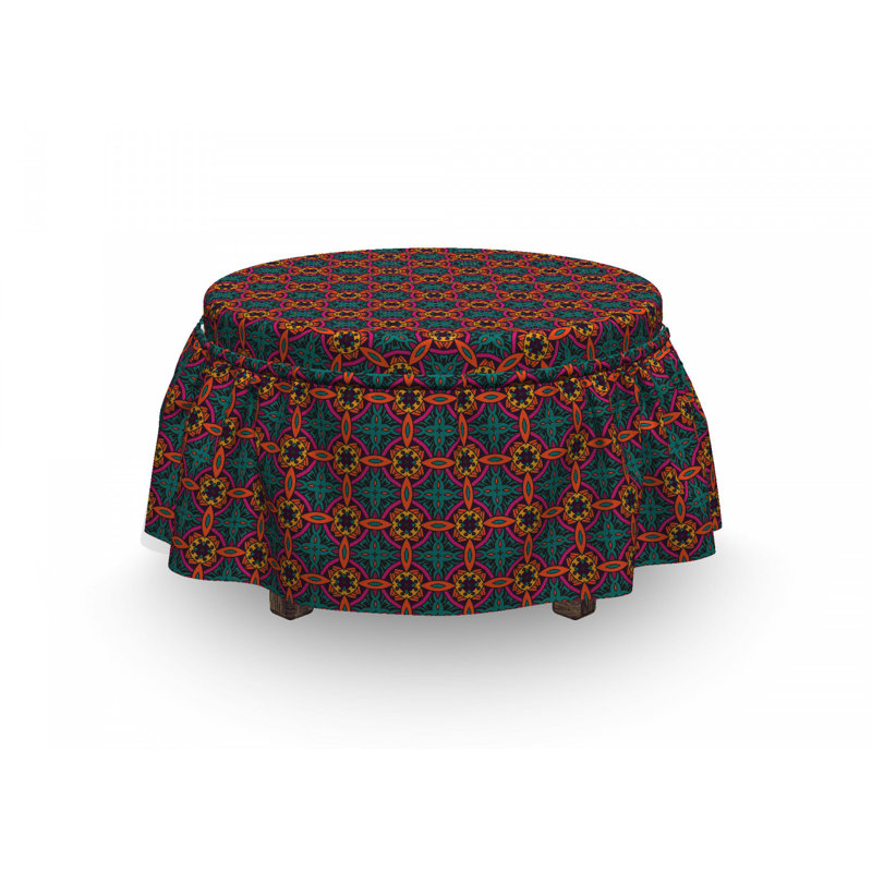 Housse pour repose-pieds feuilles de feuillage tribal