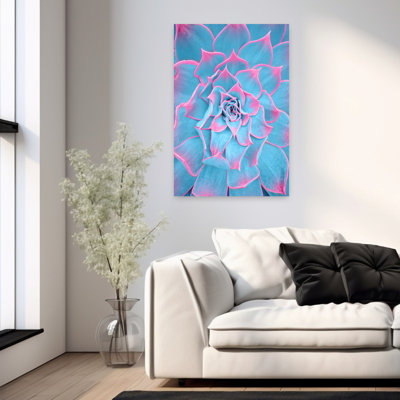 Windeknecht - Art mural contemporain abstrait bleu et rose