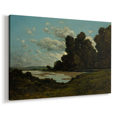 River Landscape-Henri Harpignies-Gallery Wrapped Canvas-c. 1900