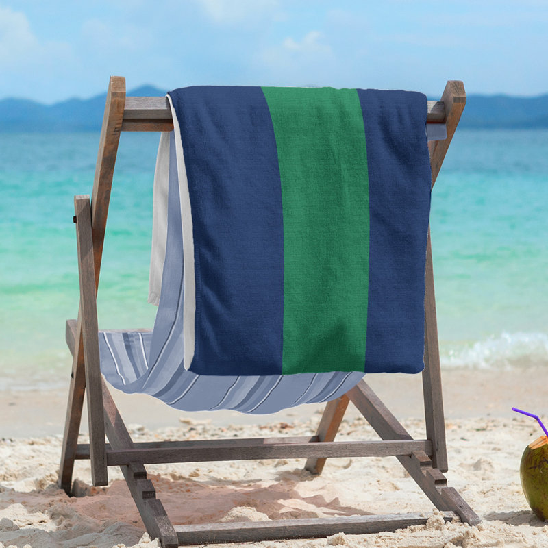 Vancouver Lightweight Beach Towel, Blue/Green/Blue, Microfiber