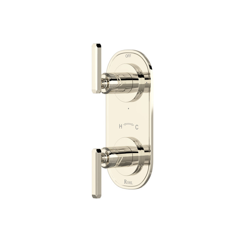 Apothecary 1/2" Thermostatic Trim With Diverter, Polished Nickel