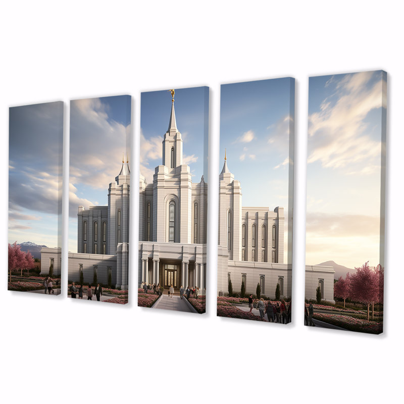 «Sunset Mass - Church», ensemble de 5 pièces d'art mural, H 32 po x l 80 po