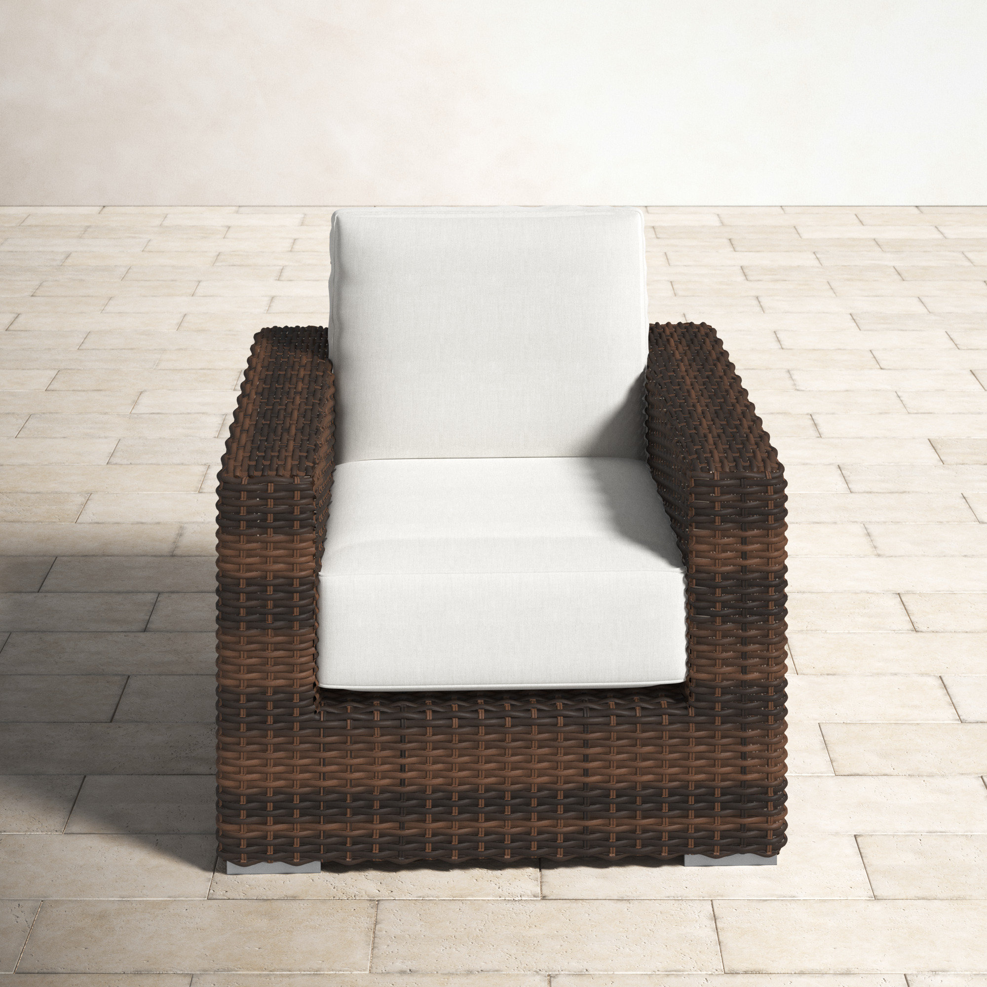 Naomie Patio Chair with Sunbrella® Cushion, Canvas Granite Sunbrella® Canvas, Brown