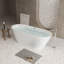 Baignoire autoportante en acrylique de 59 po avec motif à losanges unique: forme ovale spacieuse, finition blanc brillant, trop-plein chromé et bonde escamotable