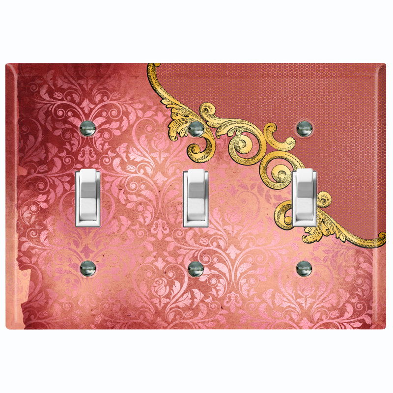 Patterned 3 - Gang Toggle Light Switch Standard Wall Plate