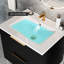 Black 090 Bathroom Vanity, No Sink, Two Drawers, Reduces Cleaning, Multilayered Board, 53.76 Lb Weight Vanity Without Floating, U Shaped Drawer, Smooth Surface, 34.01 In Depth