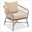 GO Bohemia-Inspired 4-Person Outdoor Seating Group With Removable Cushions, Conversation Patio Set With Wood Tabletop, Beige