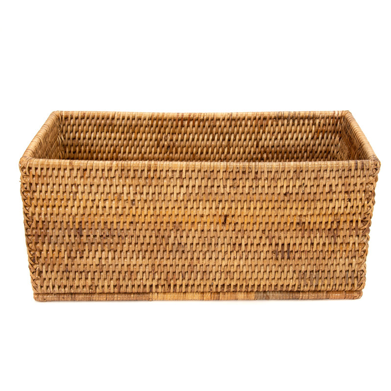 Panier rectangulaire en rotin Glasgow, Brun miel