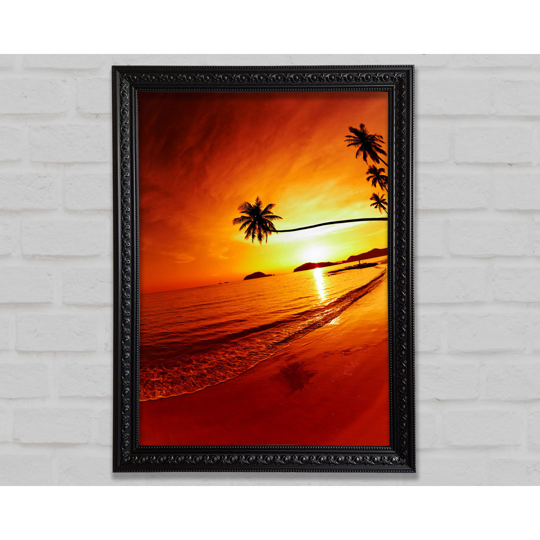 Ocean Sunset Palm - Einzelne Bilderrahmen Kunstdrucke