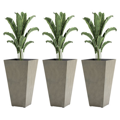 Outsunny Set Of 3 Tall Planters With Drainage Hole