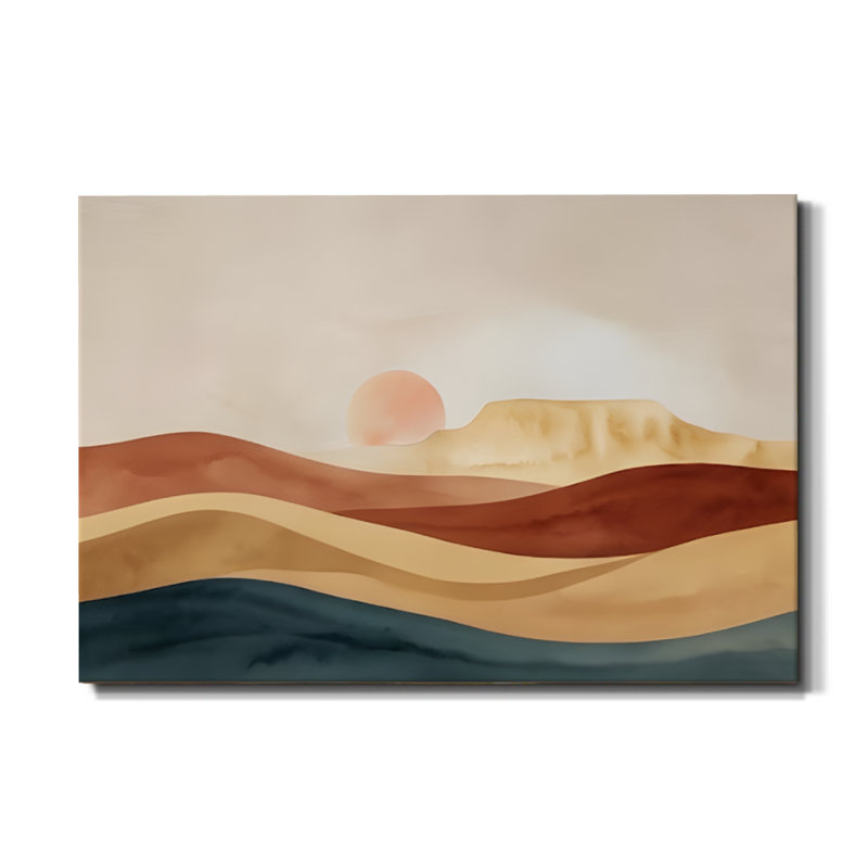 «Desert Sunset Dunes», art mural encadré paysage bohème