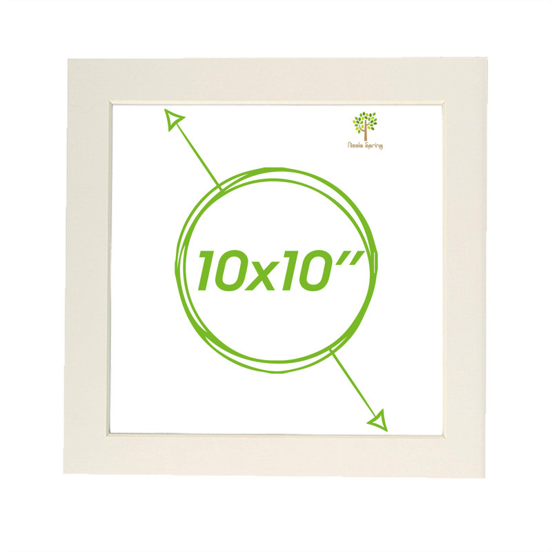 Bevelled Shadow Box Picture Frame with Mat, 25cm H x 25cm W x 0.5cm D, Ivory