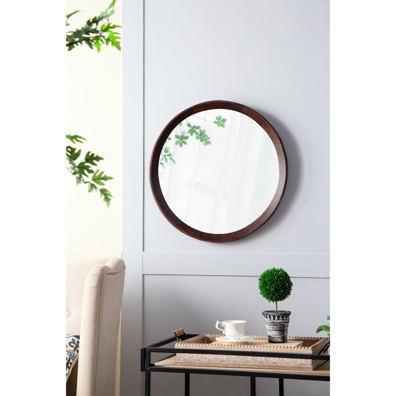Décoration murale en bois de manguier de style transitionnel 20 po x 1,5 po avec cadre en bois de manguier massif pour la salle de bain, console de vestibule posée contre le mur