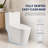 Elongated One-Piece Toilet, Modern Skirted Ceramic Toilet with Soft Close Seat, 12" Rough-In, Dual Flush 1.1/1.6 GPF, White
