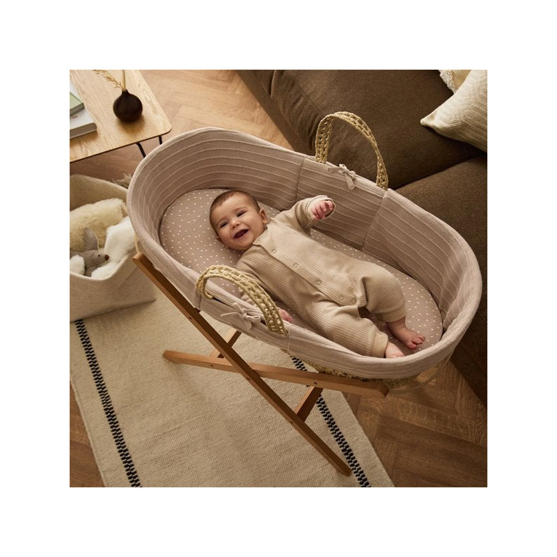 Moses Basket with Mattress, Tan