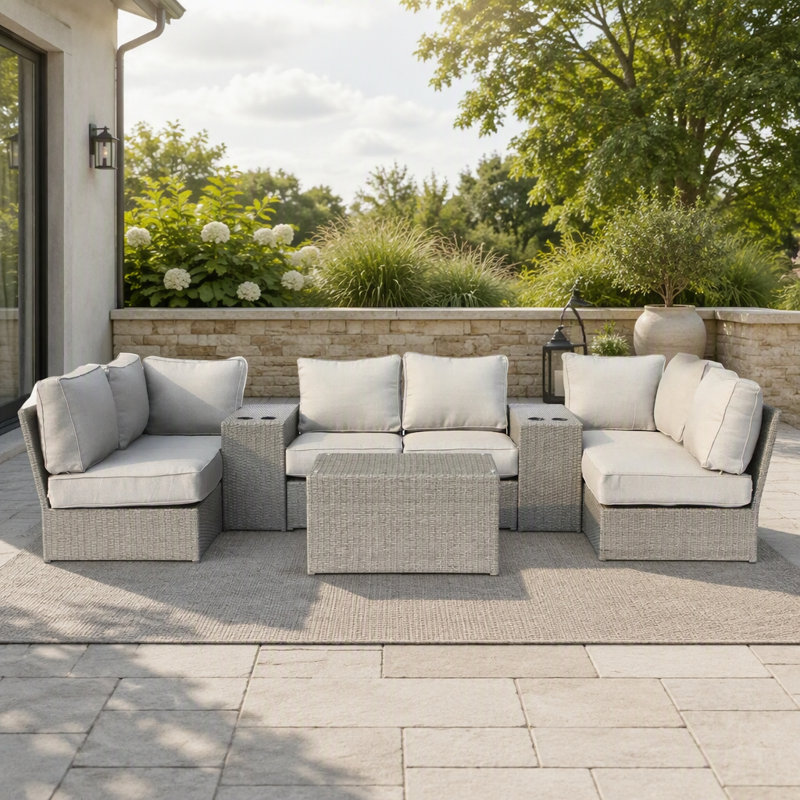 Outdoor Wicker Seating Group For 4 – Pre-Assembled With Cushions