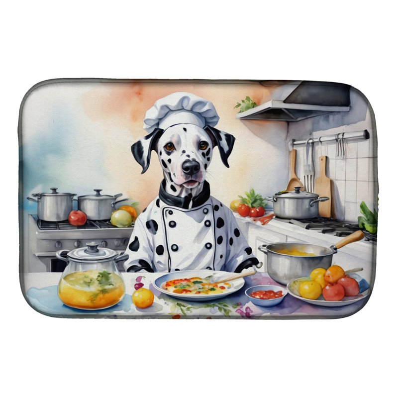 Dalmatian The Chef Dish Drying Mat