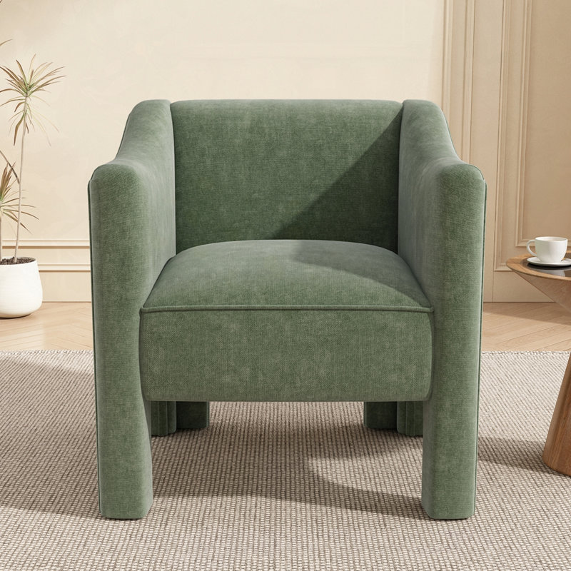 Fauteuil rembourré 29,9 po Modern, Vert