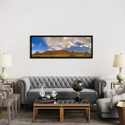 Big Wild Horse Mesa Near Goblin Valley, Utah 1 Piece Floater Frame Panoramic Wall Art on Canvas