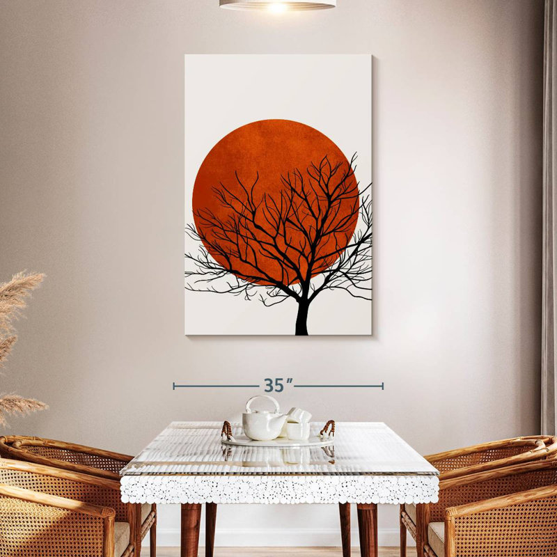 Harnek, coucher de soleil rouge d'hiver, H 48 po x l 32 po