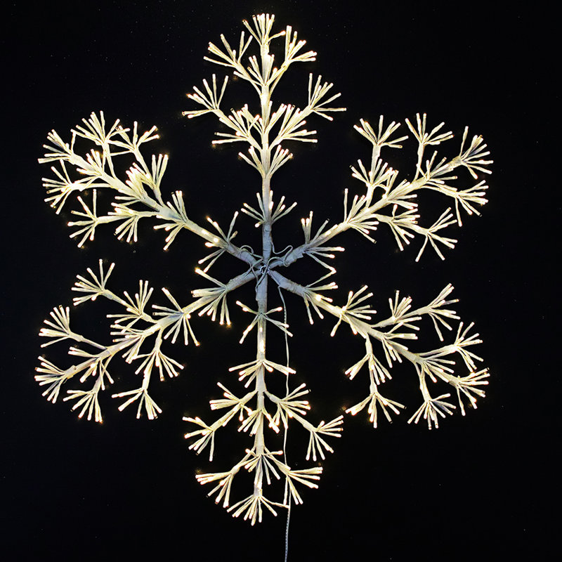 36" Warm White Sparkler Snowflake 660 LED Lighted Window Décor