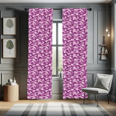 Paire de rideaux semi-transparents avec passe-tringle Camouflage