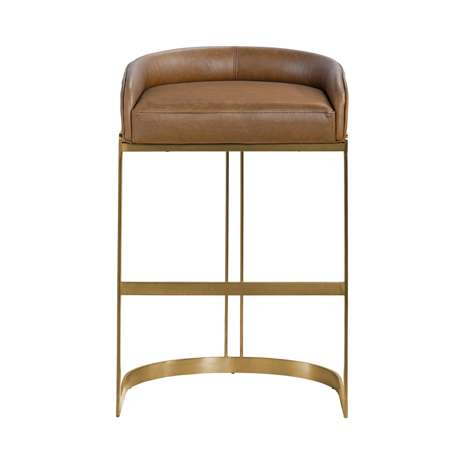 Bradley Genuine Leather Bar & Counter Stool, Bar Stool (28.75" Seat Height), Cognac