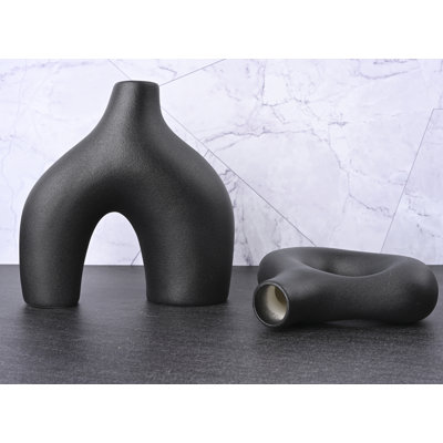 Vase de table en céramique fait à la main 2 pièces Froemming